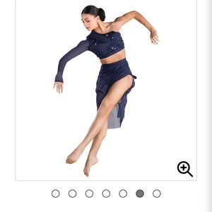 Elegant Navy Blue One-Shoulder Dress